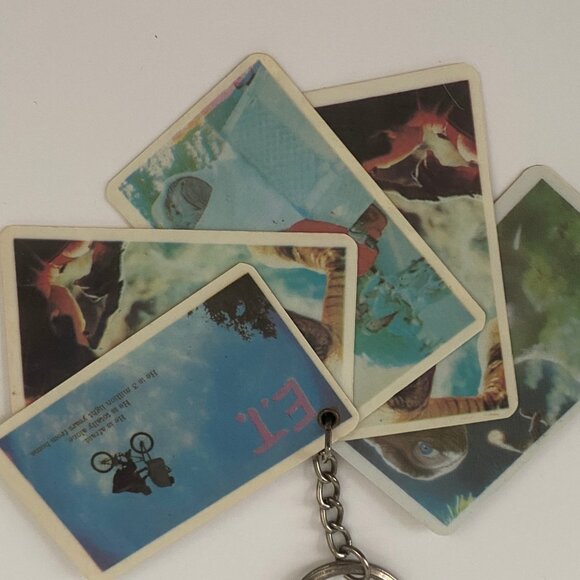 Vintage E.T. movie keychain Plastic Photo Film Strip 1982 80s , figure lot - Picture 6 of 10